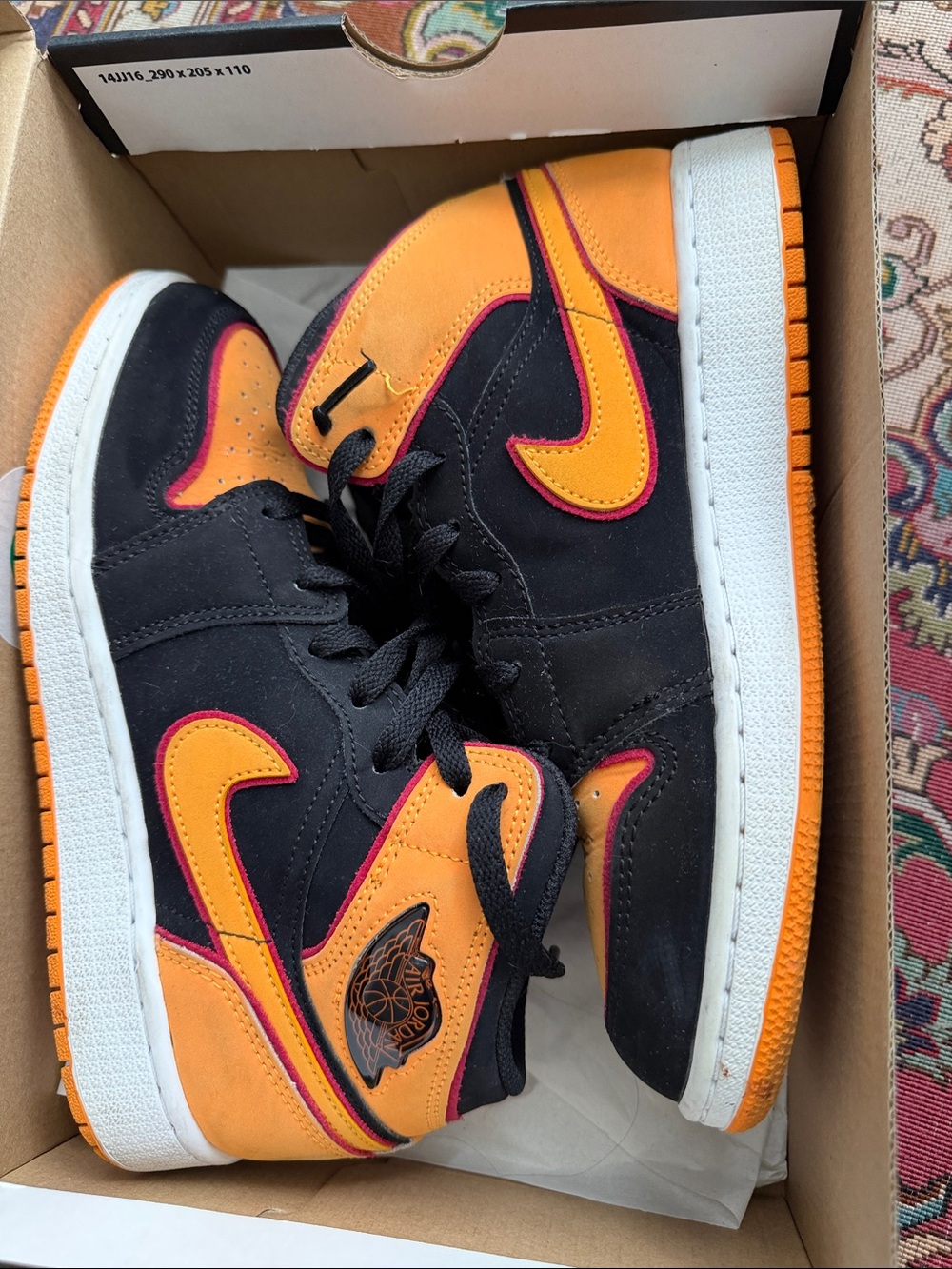 Air Jordan 1 Kids' High-Top Sneakers - Black / Orange